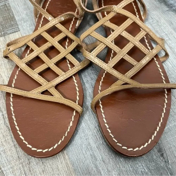 Tory Burch Amalie Nude Caged Strappy Sandals 6 - Picture 4 of 5